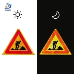 Reflective Tripod Warning Sign - Road Work Reflective Tripod Folding Warning Sign